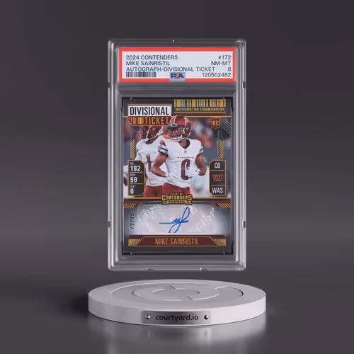 2024 Panini Contenders #172 Mike Sainristil - Autograph-Divisional Ticket (PSA 8 NM-MT)
