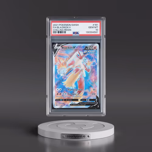2021 Pokémon Sword & Shield Chilling Reign #161 Blaziken V - Holo Full Art (PSA 10 GEM MINT)