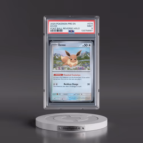 2025 Pokémon Pre EN-Prismatic Evolutions #074 Eevee - Reverse Holo Poke Ball (PSA 9 MINT)