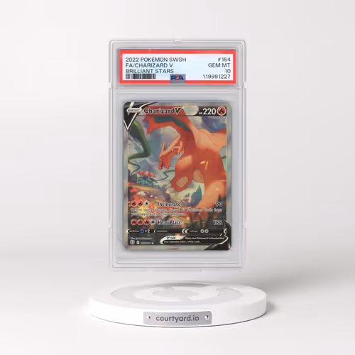 2022 Pokémon Sword & Shield Brilliant Stars #154 Charizard V - Holo Full Art (PSA 10 GEM MINT)