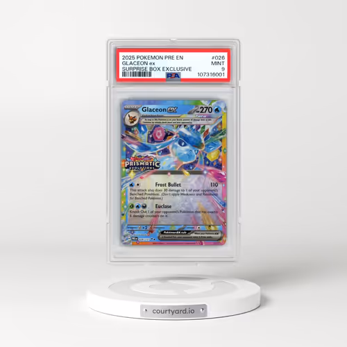 2025 Pokémon Pre EN-Prismatic Evolutions #026 Glaceon EX - Holo Surprise Box Exclusive (PSA 9 MINT)