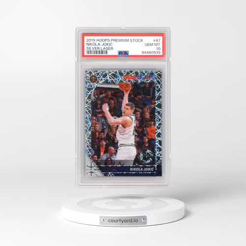 2019 Panini Hoops Premium Stock #47 Nikola Jokic - Silver Laser (PSA 10 GEM MINT)