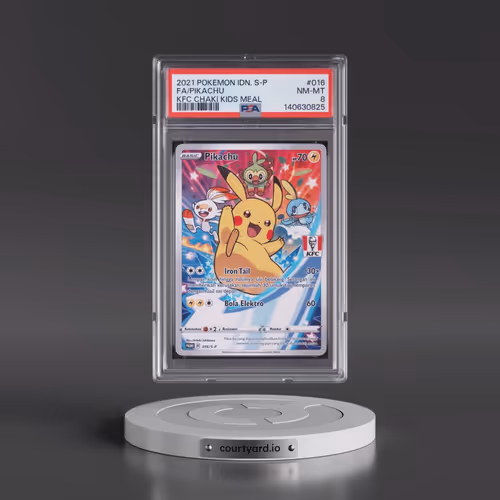 2021 Pokémon S Promo #016 Pikachu - Full Art Kfc Chaki Kids Meal (PSA 8 NM-MT)