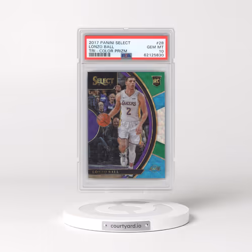 2017 Panini Select #28 Lonzo Ball - Tri-Color Prizm (PSA 10 GEM MINT)