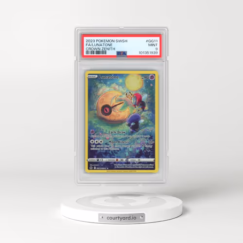 2023 Pokémon Sword and Shield Crown Zenith #GG11 Lunatone - Full Art (PSA 9 MINT)