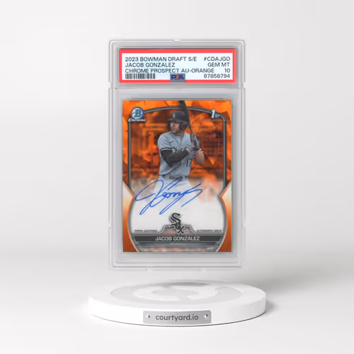 2023 Bowman Draft Sapphire Edition Chrome Prospect Autographs #CDAJGO Jacob Gonzalez - Orange (PSA 10 GEM MINT)