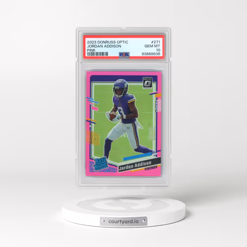2023 Panini Donruss Optic #271 Jordan Addison - Pink (PSA 10 GEM MINT)