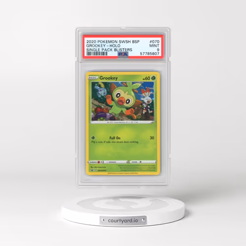 2020 Pokémon Swsh Black Star Promo #070 Grookey - Holo Single Pack Blisters (PSA 9 MINT)