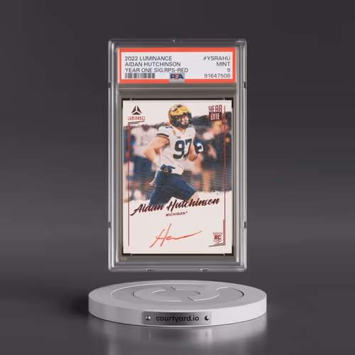 2022 Panini Luminance Year One Signatures Rps #YSRAHU Aidan Hutchinson - Red (PSA 9 MINT)