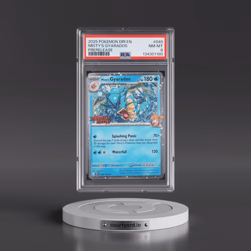 2025 Pokémon Dri EN-Destined Rivals #049 Misty's Gyarados - Prerelease (PSA 8 NM-MT)
