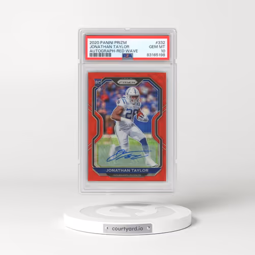 2020 Panini Prizm #332 Jonathan Taylor - Autograph-Red Wave (PSA 10 GEM MINT)