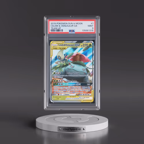 2019 Pokémon Sun & Moon Team Up #1 Celebi & Venusaur GX - Holo (PSA 9 MINT)