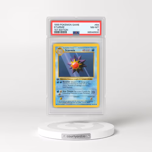 1999 Pokémon Game #64 Starmie - 1st Edition (PSA 8 NM-MT)