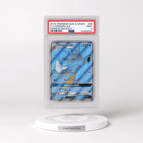 2018 Pokémon Sun & Moon Dragon Majesty #66 Kingdra GX - Holo Full Art (PSA 9 MINT)