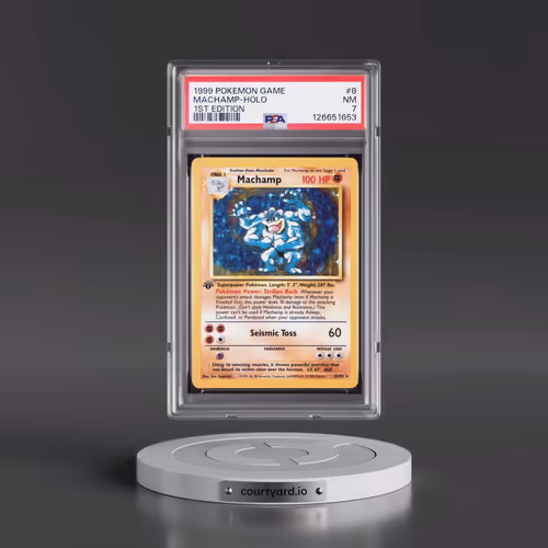 1999 Pokémon Game #8 Machamp - 1st Edition Holo (PSA 7 NM)