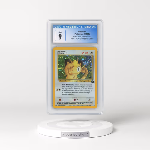 1999 Black Star Promos #10 Meowth - Holo TCG Game Boy Game (CGC 9 MINT)