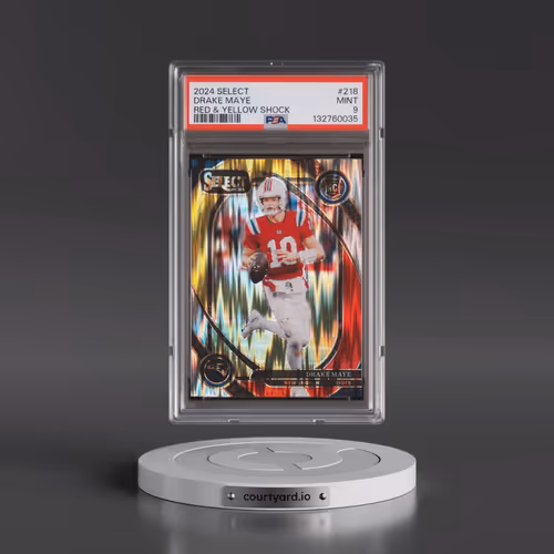 2024 Panini Select #218 Drake Maye - Red & Yellow Shock (PSA 9 MINT)