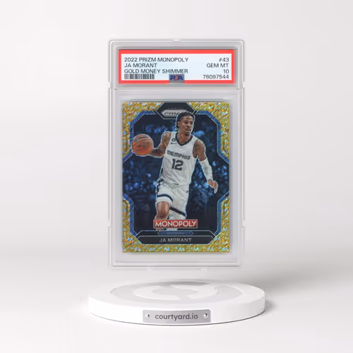 2022 Panini Prizm Monopoly #43 Ja Morant - Gold Money Shimmer (PSA 10 GEM MINT)