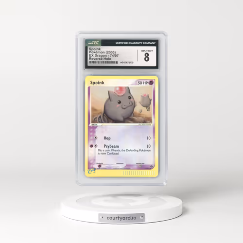 2003 EX Dragon (2003 Copyright, w/ "e" Symbol) #74/97 Spoink - Reverse Holo (CGC 8 NM-MT)