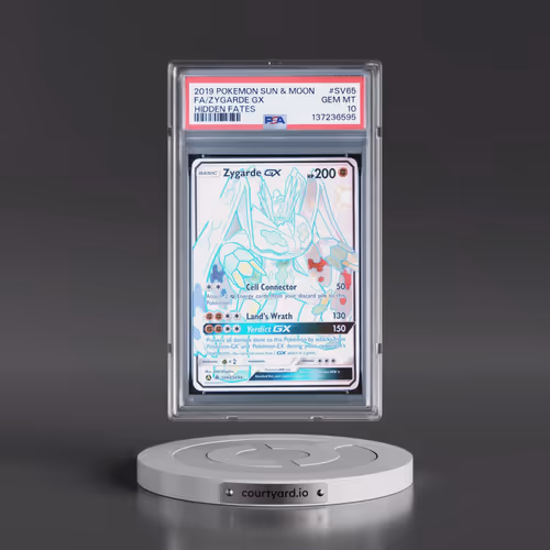 2019 Pokémon Sun & Moon Hidden Fates #SV65 Zygarde GX - Holo Full Art (PSA 10 GEM MINT)