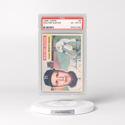 1956 Topps #8 Walter Alston - White Back (PSA 6 EX-MT)