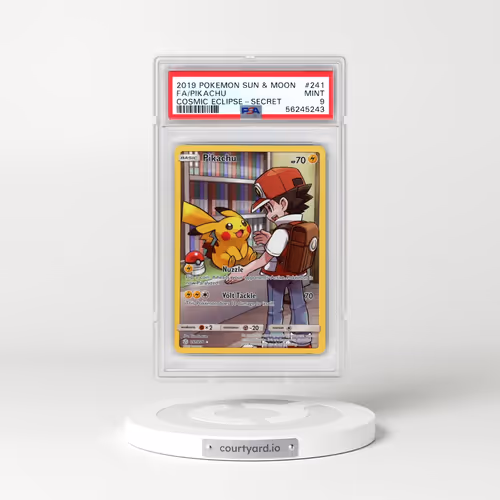 2019 Pokémon Sun & Moon Cosmic Eclipse #241 Pikachu - Full Art Secret (PSA 9 MINT)