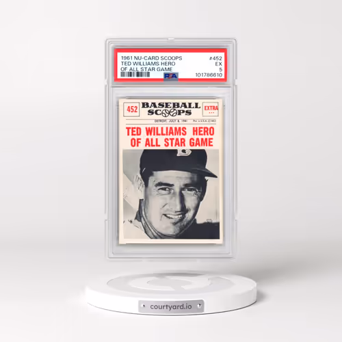 1961 NU-Card Scoops #452 Ted Williams Hero - Of All Star Game (PSA 5 EX)