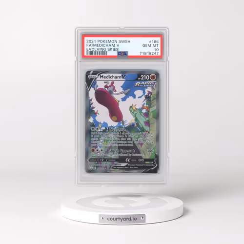2021 Pokémon Sword & Shield Evolving Skies #186 Medicham V - Holo Full Art (PSA 10 GEM MINT)
