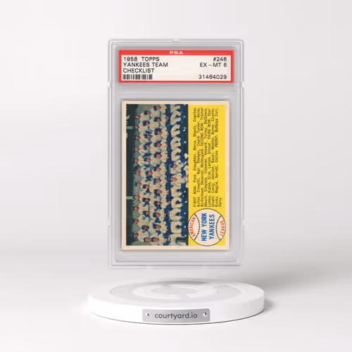 1958 Topps #246 Yankees Team - Checklist (PSA 6 EX-MT)