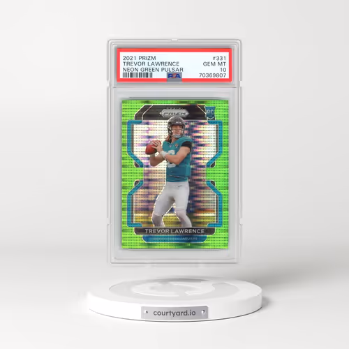 2021 Panini Prizm #331 Trevor Lawrence - Neon Green Pulsar (PSA 10 GEM MINT)