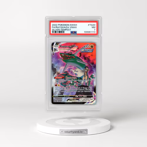 2022 Pokémon Sword & Shield Silver Tempest #TG20 Rayquaza Vmax - Full Art (PSA 7 NM)