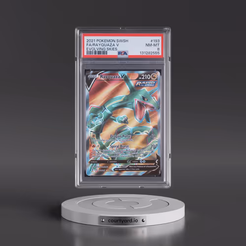 2021 Pokémon Sword & Shield Evolving Skies #193 Rayquaza V - Holo Full Art (PSA 8 NM-MT)
