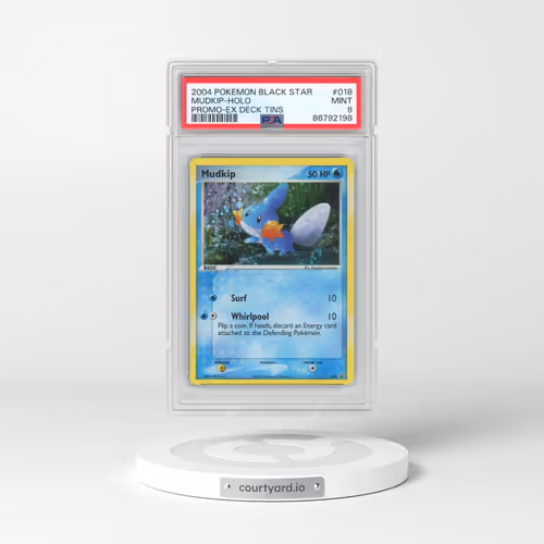 2004 Pokémon Black Star Promo #018 Mudkip - Holo EX Deck Tins (PSA 9 MINT)
