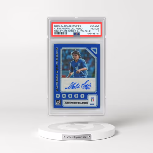 2023-24 Panini Donruss FIFA Signature Series Autographs #SSADP Alessandro Del Piero - Blue (PSA 8 NM-MT)