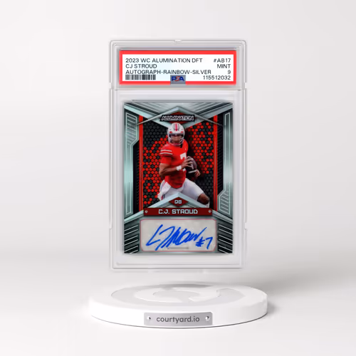 2023 Wild Card Alumination Draft Autographs #AB17 CJ Stroud - Rainbow-Silver (PSA 9 MINT)