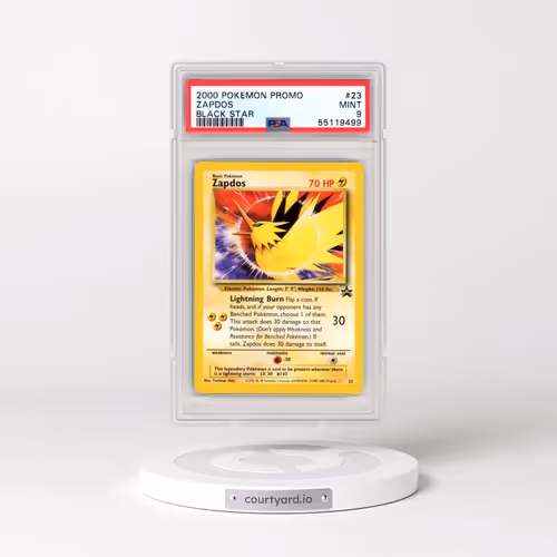 2000 Pokémon Promo Black Star #23 Zapdos - Toshinao Aoki Error (PSA 9 MINT)