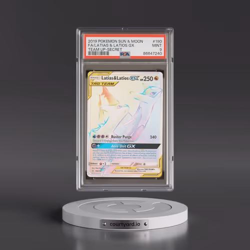 2019 Pokémon Sun & Moon Team Up #190 Latias & Latios GX - Holo Full Art Secret (PSA 9 MINT)