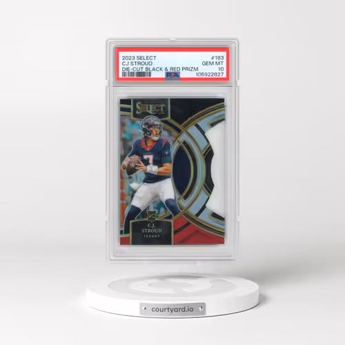 2023 Panini Select #183 CJ Stroud - Die-Cut Black & Red Prizm (PSA 10 GEM MINT)