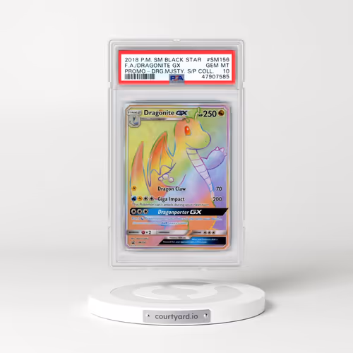 2018 Pokémon SM Black Star Promo #SM156 Dragonite GX - Holo Full Art Dragon Majesty Super-Premium Collection (PSA 10 GEM MINT)