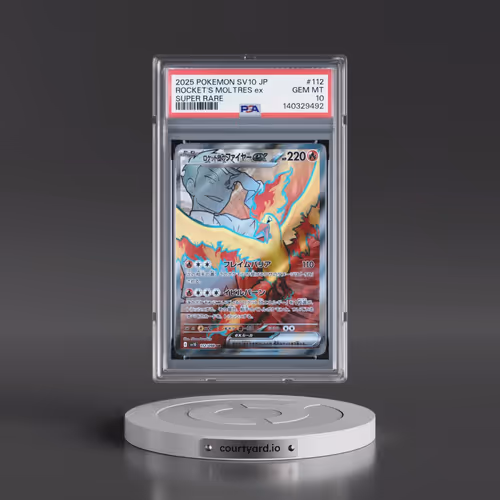 2025 Pokémon SV10-Glory of Team Rocket #112 Team Rocket's Moltres EX - Holo Super Rare (PSA 10 GEM M