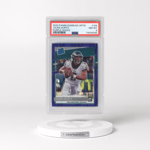 2020 Panini Donruss Optic #164 Jalen Hurts - Purple Shock (PSA 8 NM-MT)
