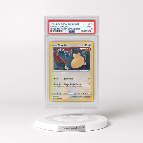 2021 Pokémon Swsh Black Star Promo #119 Snorlax - Holo Chilling Reign Three Pack Blisters (PSA 9 MIN