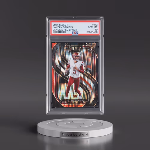 2024 Panini Select #112 Jayden Daniels - Black & Red Shock (PSA 10 GEM MINT)