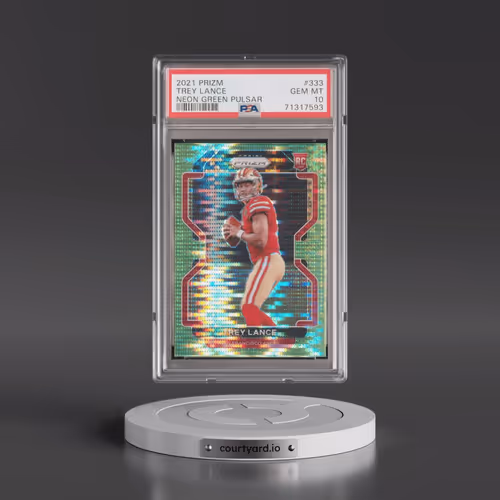 2021 Panini Prizm #333 Trey Lance - Neon Green Pulsar (PSA 10 GEM MINT)
