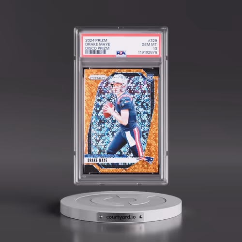 2024 Panini Prizm #329 Drake Maye - Disco Prizm (PSA 10 GEM MINT)