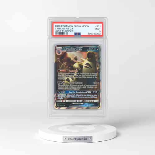 2018 Pokémon Sun & Moon Lost Thunder #121 Tyranitar GX - Holo (PSA 9 MINT)