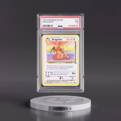 1999 Pokémon Fossil #19 Dragonite (PSA 7 NM)