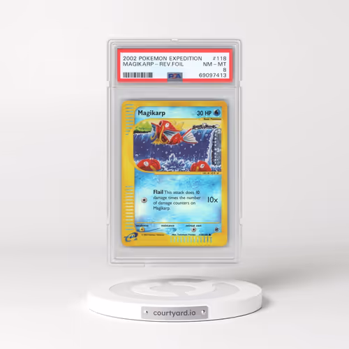 2002 Pokémon Expedition #118 Magikarp - Reverse Foil (PSA 8 NM-MT)