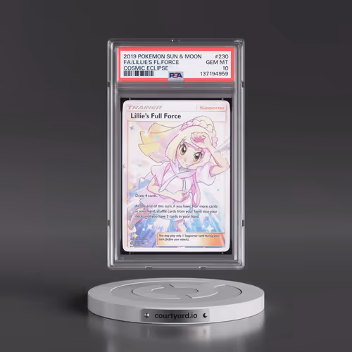 2019 Pokémon Sun & Moon Cosmic Eclipse #230 Lillie's Full Force - Full Art (PSA 10 GEM MINT)