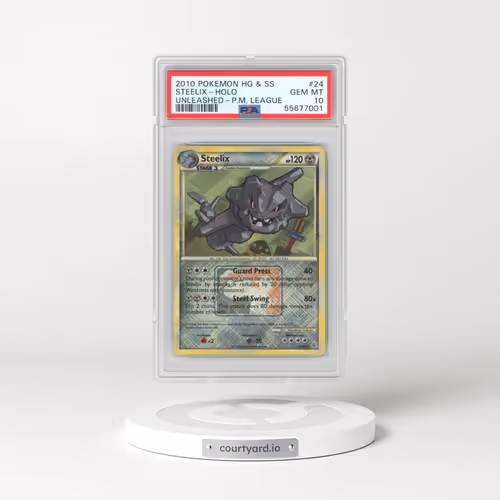 2010 Pokémon Heartgold & Soulsilver Unleashed #24 Steelix - Holo Crosshatch-2011 Pokemon League (PSA